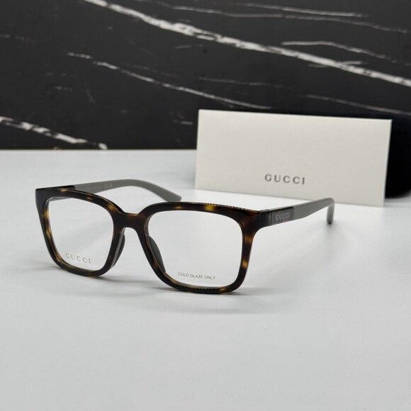 NEW GG1738O 002 GUCCI EYEGLASSES HAVANA/GREY MEN EYEWEAR GUCCI - Picture 1 of 11